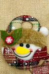Kardan Adam Yılbaşı Peluş Çorap 21x15 Cm Ekoseli Hasır Renkli Yeni Yıl Çam Ağacı Asmalık Asılan Süs