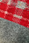 Kardan Adam Yılbaşı Peluş Çorap Kabartmalı 40x26 Cm Kırmızı Ekoseli Yeni Yıl Çam Ağacı Asılan Süs