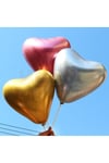 Karışık Renkli Kalp Krom Balon 10 Adet 30 Cm Inanılmaz Parlak Kalpli Renk Renk Romantik Aşk Partisi