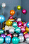 Karışık Renkli Krom Balon 10 Adet 30 Cm Inanılmaz Parlak Canlı Renk Renk Doğum Günü Parti Balonu