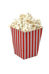Kırmızı Çizgili Beyaz Mısır Kutusu 8li Karton Cips Kutusu 8 Adet Pop Corn Darı Kabı