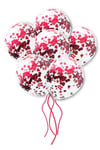 Kırmızı Konfetili Şeffaf Balon 10 Adet 30 Cm Içi Gözüken Pullu Balon Balon Pulu Renksiz Balon Parti