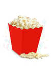 Kırmızı Mısır Kutusu 8li Karton Cips Kutusu Düz Renkli 8 Adet Pop Corn Darı Kabı