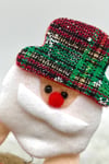 Kırmızı Yeşil Ekoseli Noel Baba Yılbaşı Tacı Canlı Renkli Noel Babalı Taç Yeni Yıl Konsept Aksesuarı
