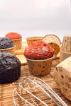 Kraft Renk Desenli 50li Kek Kalıbı Pasta Donut Baskılı Fırında Dağılmayan 6.5x4 Cm Muffin Cupcake