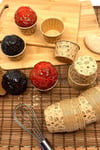 Kraft Renk Desenli 50li Kek Kalıbı Pasta Donut Baskılı Fırında Dağılmayan 6.5x4 Cm Muffin Cupcake
