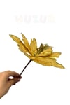 Krom Efektli Gold Ata Çiçeği 22 Cm Parlak Görünümlü Simli Yılbaşı Çam Ağacı Yeni Yıl Yapay Çiçek