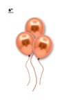 Küçük Mini Boy Bakır Renkli Krom Balon 50 Adet 6 Inç 15 Cm Çok Parlak Aynalı Doğum Günü Parti Balonu