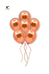 Küçük Mini Boy Bakır Renkli Krom Balon 10 Adet 6 Inç 15 Cm Çok Parlak Aynalı Doğum Günü Parti Balonu