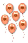 Küçük Mini Boy Bakır Renkli Krom Balon 10 Adet 6 Inç 15 Cm Çok Parlak Aynalı Doğum Günü Parti Balonu