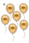 Küçük Mini Boy Gold Renkli Krom Balon 10 Adet 6 Inç 15 Cm Altın Sarısı Çok Parlak Doğum Günü Balonu
