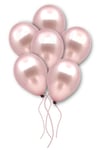 Küçük Mini Boy Gül Kurusu Renkli Metalik Balon 50 Adet 6 Inç 15 Cm Koyu Pembe Doğum Günü Süs Balonu