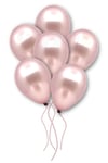 Küçük Mini Boy Gül Kurusu Renkli Metalik Balon 10 Adet 6 Inç 15 Cm Koyu Pembe Doğum Günü Süs Balonu
