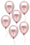 Küçük Mini Boy Gül Kurusu Renkli Metalik Balon 50 Adet 6 Inç 15 Cm Koyu Pembe Doğum Günü Süs Balonu
