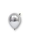 Küçük Mini Boy Gümüş Renkli Krom Balon 50 Adet 6 Inç 15 Cm Gri Silver Çok Parlak Doğum Günü Balonu