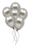 Küçük Mini Boy Gümüş Renkli Metalik Balon 50 Adet 6 Inç 15 Cm Gri Silver Konsept Doğum Günü Balonu