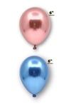Küçük Mini Boy Karışık 10 Adet Renkli Krom Balon 15 Cm 6 Inç Parlak Renk Renk Doğum Günü Parti Süsü