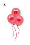 Küçük Mini Boy Kırmızı Renkli Krom Balon 10 Adet 6 Inç 15 Cm Doğum Günü Partisi Parlak Balonu