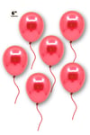 Küçük Mini Boy Kırmızı Renkli Krom Balon 10 Adet 6 Inç 15 Cm Doğum Günü Partisi Parlak Balonu