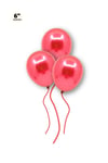 Küçük Mini Boy Kırmızı Renkli Krom Balon 50 Adet 6 Inç 15 Cm Doğum Günü Partisi Parlak Balonu