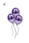 Küçük Mini Boy Mor Renkli Krom Balon 10 Adet 6 Inç 15 Cm Doğum Günü Partisi Balonu Çok Canlı Parlak