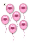 Küçük Mini Boy Pembe Renkli Krom Balon 50 Adet 6 Inç 15 Cm Doğum Günü Parlak Cinsiyet Partisi Balonu