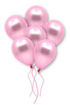 Küçük Mini Boy Pembe Renkli Metalik Balon 10 Adet 6 Inç 15 Cm Doğum Günü Cinsiyet Temalı Balonu