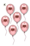 Küçük Mini Boy Rose Gold 10 Adet Renkli Krom Balon 6 Inç 15 Cm Bekarlığa Veda Bride Doğum Günü Balon