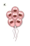 Küçük Mini Boy Rose Gold 10 Adet Renkli Krom Balon 6 Inç 15 Cm Bekarlığa Veda Bride Doğum Günü Balon