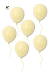 Küçük Mini Boy Sarı Renkli Makaron Balon 10 Adet 6 Inç 15 Cm Parti Balonu Soft Renk Doğum Günü Süsü