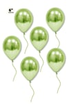 Küçük Mini Boy Yeşil Renkli 10 Adet Krom Balon 15cm Parlak Parti Safari Hayvanları Doğum Günü Balonu