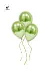 Küçük Mini Boy Yeşil Renkli 10 Adet Krom Balon 15cm Parlak Parti Safari Hayvanları Doğum Günü Balonu