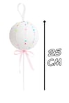 Lolipop Şeker 25 Cm Pembe Fiyonklu Renkli Mini Yıldız Kalp Figürlü Tatlı Yılbaşı Çam Ağacı Süsü