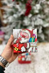 Lüks Yılbaşı Hediyelik Hediye Kutusu 3 Lü Set Kabartmalı Noel Baba Baskılı Yeni Yıl Kış Temalı