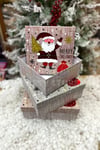 Lüks Yılbaşı Hediyelik Hediye Kutusu 3 Lü Set Yaldızlı Parlak Baskı Noel Baba Geyik Merry Christmas
