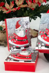 Lüks Yılbaşı Hediyelik Hediye Kutusu 3 Lü Set Kabartmalı Noel Baba Baskılı Yeni Yıl Kış Temalı