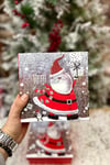 Lüks Yılbaşı Hediyelik Hediye Kutusu 3 Lü Set Kabartmalı Noel Baba Baskılı Yeni Yıl Kış Temalı