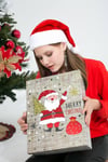 Lüks Yılbaşı Hediyelik Hediye Kutusu 3 Lü Set Yaldızlı Parlak Baskı Noel Baba Geyik Merry Christmas