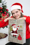 Lüks Yılbaşı Hediyelik Hediye Kutusu 3 Lü Set Yaldızlı Parlak Baskı Noel Baba Geyik Merry Christmas