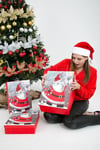 Lüks Yılbaşı Hediyelik Hediye Kutusu 3 Lü Set Kabartmalı Noel Baba Baskılı Yeni Yıl Kış Temalı