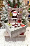 Lüks Yılbaşı Hediyelik Hediye Kutusu 3 Lü Set Yaldızlı Parlak Baskı Noel Baba Geyik Merry Christmas