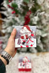 Lüks Yılbaşı Hediyelik Hediye Kutusu 3 Lü Set Kabartmalı Noel Baba Baskılı Yeni Yıl Kış Temalı