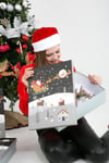 Lüks Yılbaşı Hediyelik Hediye Kutusu 3 Lü Set Noel Baba Geyik Baskılı Karlı Yılbaşı Şehri Temalı