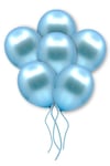Mavi Konfetili Şeffaf Ve Mavi Metalik Balon Seti 20 Adet 30 Cm Içi Gözüken Pullu Balon Pulu Parti