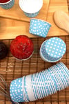 Mavi Puantiyeli 50li Kek Kalıbı Fırında Dağılmayan Puanlı 6.5x4 Cm Sert Karton Muffin Cupcake