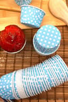 Mavi Puantiyeli 50li Kek Kalıbı Fırında Dağılmayan Puanlı 6.5x4 Cm Sert Karton Muffin Cupcake