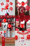 Milli Bayram Süsleme Paketi Atatürk Flama Türk Bayraklı Balon Çubuklu Bayrak 23 Nisan 29 Ekim Süsü