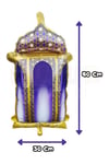 Mor Gold Fener Ramazan Folyo Balon İslami Motifli Kandil Süsü 40x30 Cm Hoşgeldin Ramazan Temalı Süs