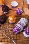 Mor Puantiyeli 50li Kek Kalıbı Fırında Dağılmayan 7x3.5 Cm Muffin Kalıbı Cupcake Stand Kapsülü