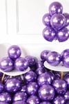 Mor Renkli Krom Balon 10 Adet 30 Cm Inanılmaz Parlak Aynalı Rengi Canlı Doğum Günü Parti Balonu
